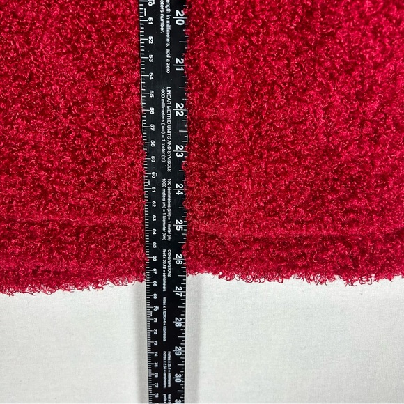 J Jill NWT Teddy Full Zip Up Sweater Women’s XL Ruby Red Textured Soft Cozy - Picture 9 of 11